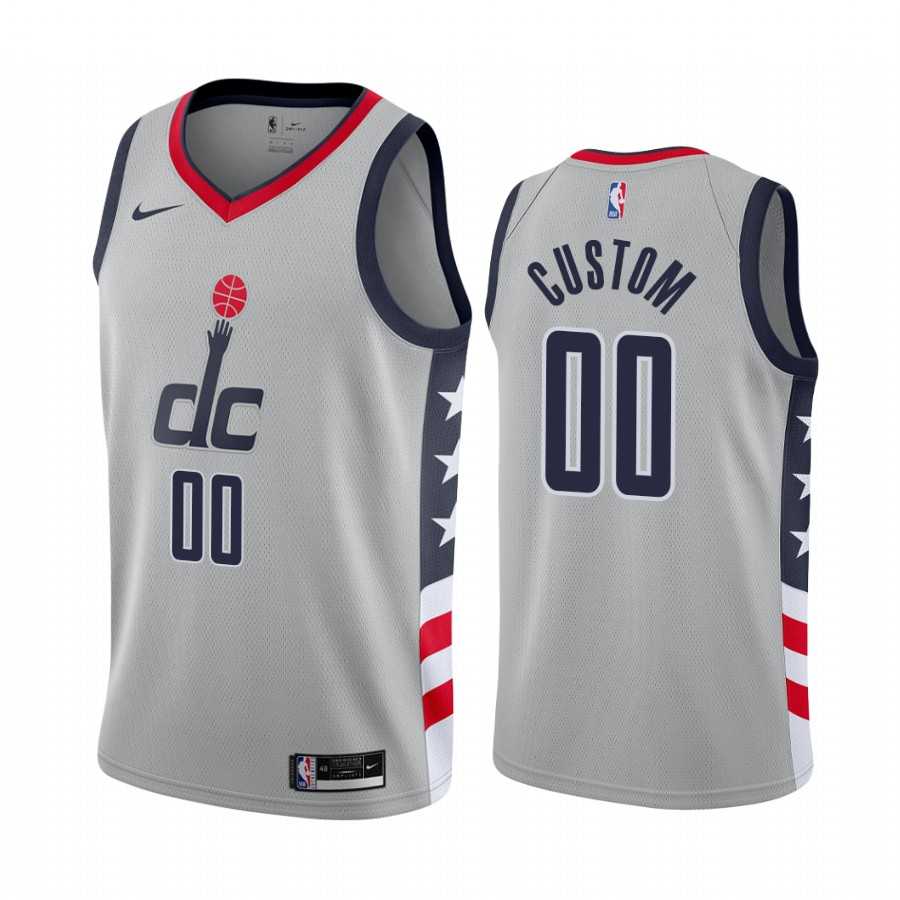 Men & Youth Customized Washington Wizards Gray Nike Swingman 2020-21 City Edition Jersey->customized nba jersey->Custom Jersey